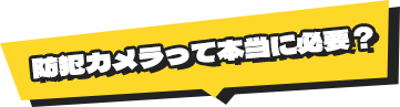防犯カメラって本当に必要？