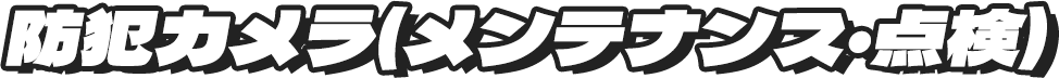 防犯カメラ(メンテナンス・点検)